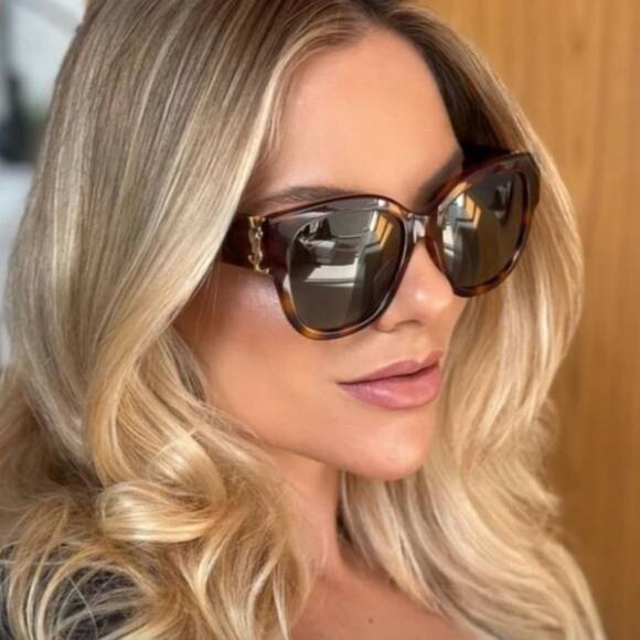 🕶️ New Saint Laurent SLM95/F 003 Sunglasses - Havana Frame, Green Lenses - Picture 1 of 12